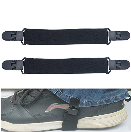 2Pcs Élastique Moto Biker Pantalon Extrémités Boot Sangles Clips
