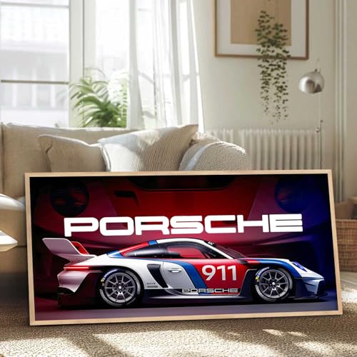 Image of walllane Big 911 Porsche Car Framed Posters Gift Items for Boys Room Wall Decoration Bedroom Living Room Office Studio Decor | Car Poster Frame for Wall Decor Set Of 1Size(13 x 25 inch)