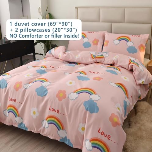 Sdy 3Pcs Rainbow Duvet Cover Set Twin thumb #1