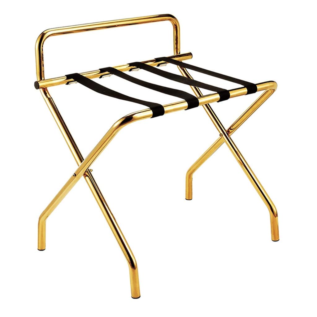 Portaequipajes Plegable Habitación de Hotel Portaequipajes Plegable con Respaldo Estantes de Dormitorio de Acero Inoxidable Maleta Multifuncional Portaequipajes de Viaje L60W46H68CM