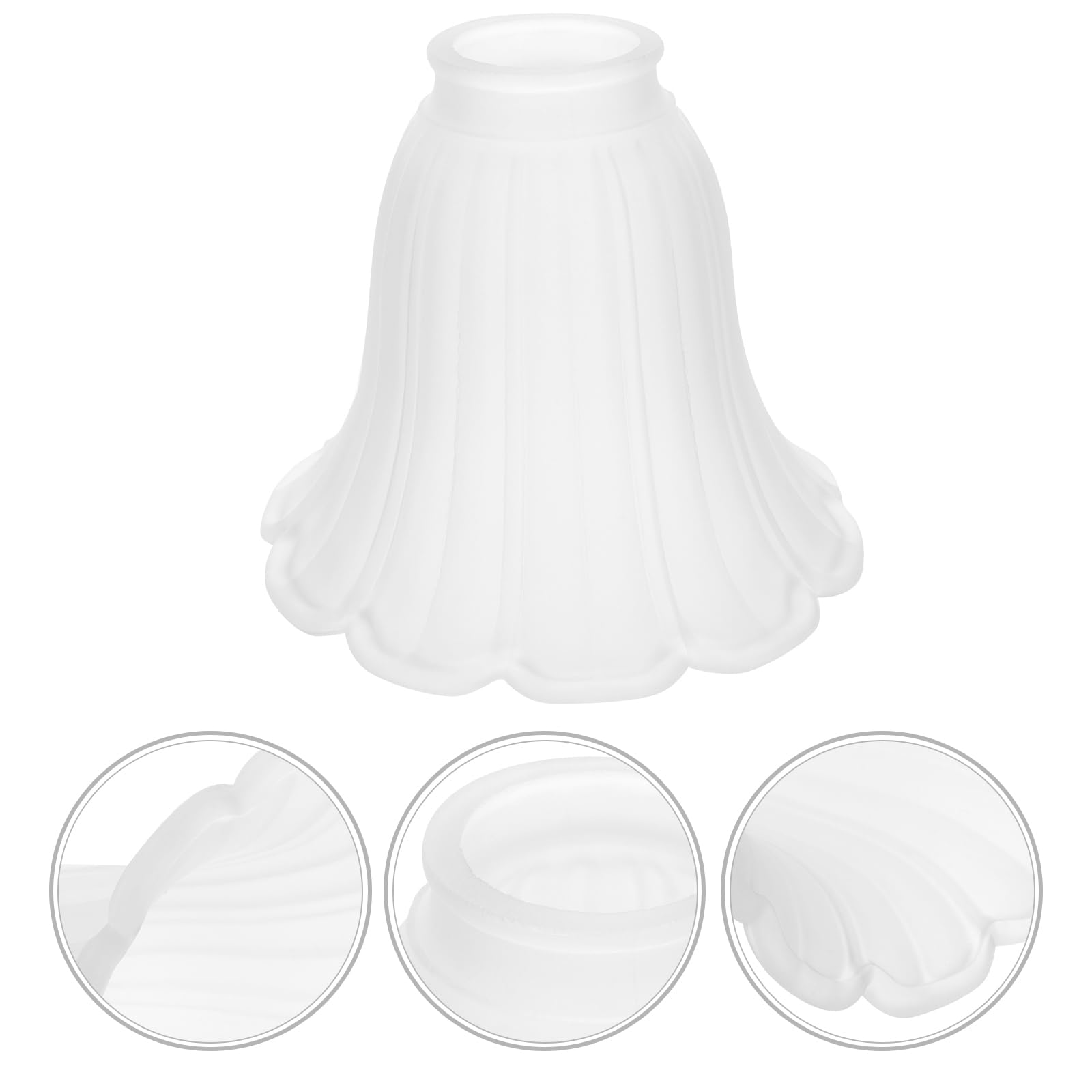 Uonlytech Vintage Lamps Wall lamp Shade Petal lampshade Accessories European Style Glass Dressing Table Wall lamp Protector Small lampshade Chandelier Shade Frosted Crystal Metal - Image 4