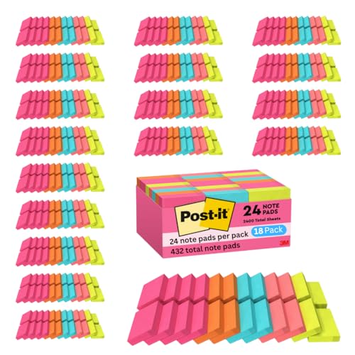 Post-it Notas 653-24ANVAD, 1 3/20.3 cm x 1 7/20.3 cm (34.9 mm x 47.6 mm) - (paquete de 18)