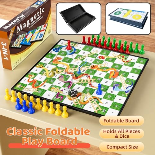 Set de Juegos de Mesa Magnéticos 3 en 1 para Niños y Adultos miniatura 4