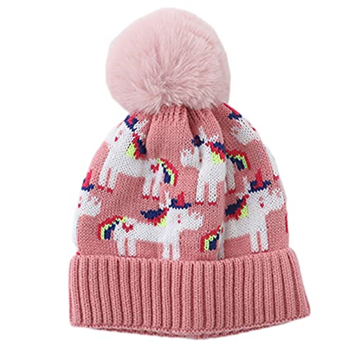 for Toddler Kids Winter Caps Kid Knitted Winter Skull Winter Warm Ear for Knitted Pink
