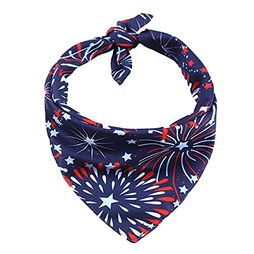 BinaryABC USA Flag Dog Bandana,American Flags Dog Bandana Pet Scarfs,4th of July American Independence Day Pet Decorations (Fireworks)