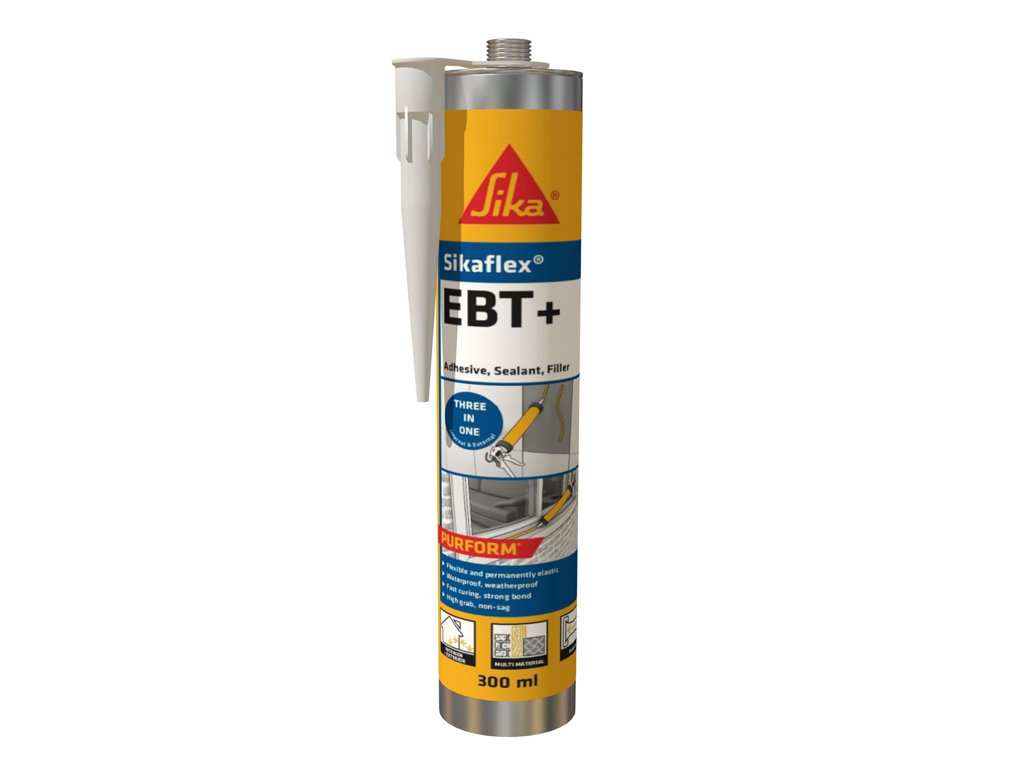 Sika Sikaflex EBT+ Adhesive, Sealant and Filler, Black, 300 ml