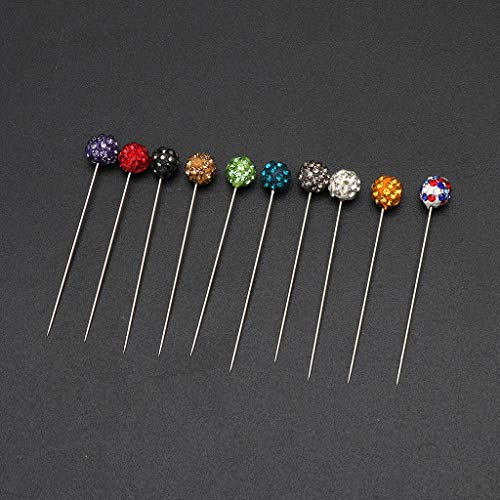 Image of 30-Pack Multicolor Rhinestone Brooch Pins for Hijab Scarves - Black