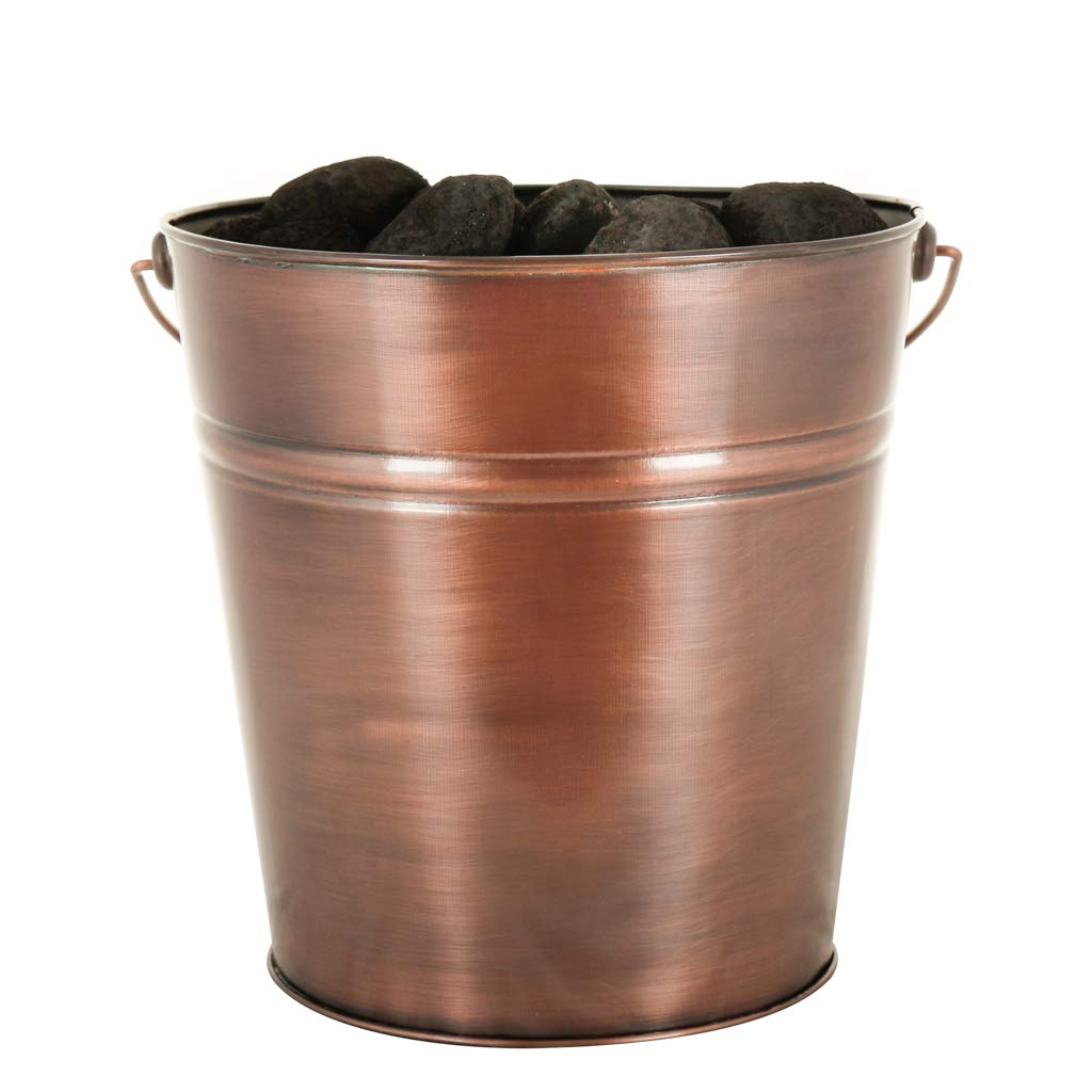Dibor Copper Vintage Style Antique Finish Kindling Coal Firewood Bucket Fireside Storage Accessory (17L)