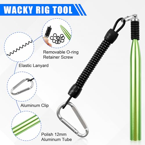 Kit de Anzuelos Wacky Rig AGOOL para Pesca de Black Bass, 70 Piezas con Anzuelos Wacky, O-Rings, Herramienta y Caja de Tackle miniatura 3