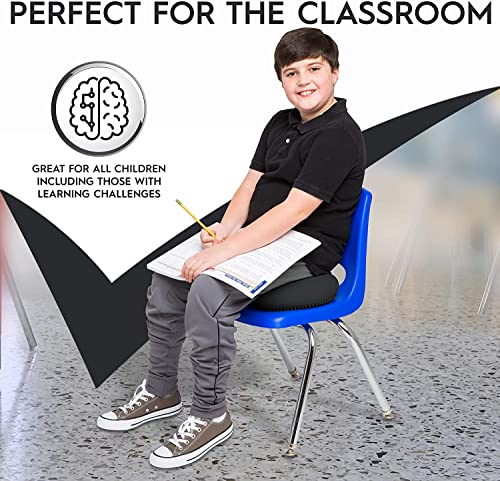 Image of Bouncyband - Wiggle Seat - Gray, 13 inch D - Large Sensory Cushion for Kids Ages 6-18+ - Promotes Active Learning, Improves Student Productivity, Includes Easy-Inflation Pump (Pack of 2)