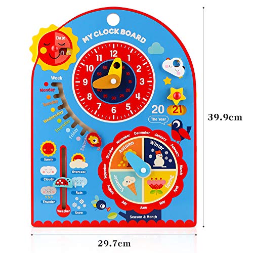 Jacootoys-8-in-1-Kids-Kalender-Leren-Klok-Houten-Educatief-Montessori-Speelgoed-voor-Peuters-Jongens-Meisjes-Kerst-Verjaardagscadeautjes