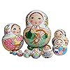 LYLY Bloem Russische Nesting Poppen Hout Matroesjka 10 Stuks Stapelen Geneste Set voor Kinderen Kerst Moederdag…
