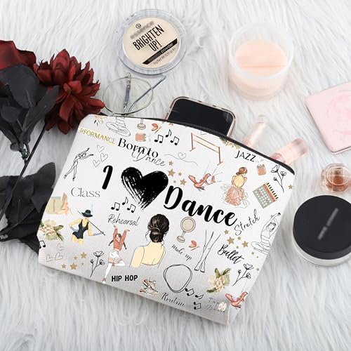 PYOUL Dancer Gift Dance Lover Makeup Bag Dancing Dance Theme Cosmetic Bag Dance S-tudent Dance Teacher Gift Zipper Travel Bag (Dance Lover Bag) - Image 4