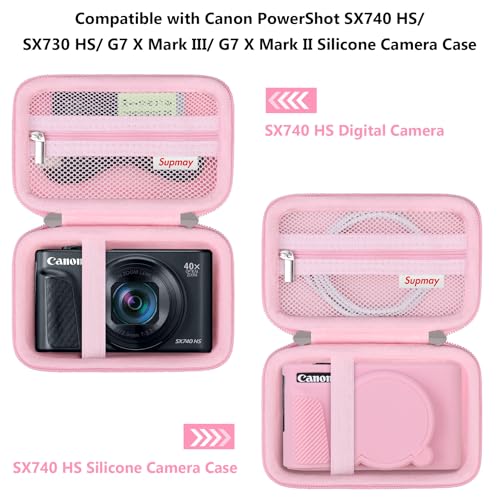 Maleta rígida para cámara Canon PowerShot con bolsa rosa miniatura 3