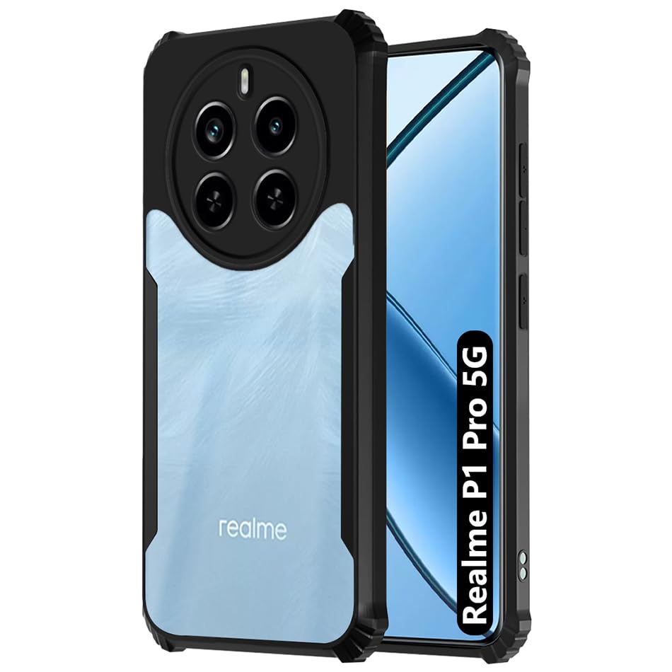 Fashionury Shockproof Back Case Cover for Realme P1 Pro 5G, Raised Bumps for Camera & Screen Protection, Ultra Clear Soft Silicone Back Cover Case for Realme P1 Pro 5G (Bumper) (B0D2HDNXDF) Amazon Price History, Amazon Price Tracker