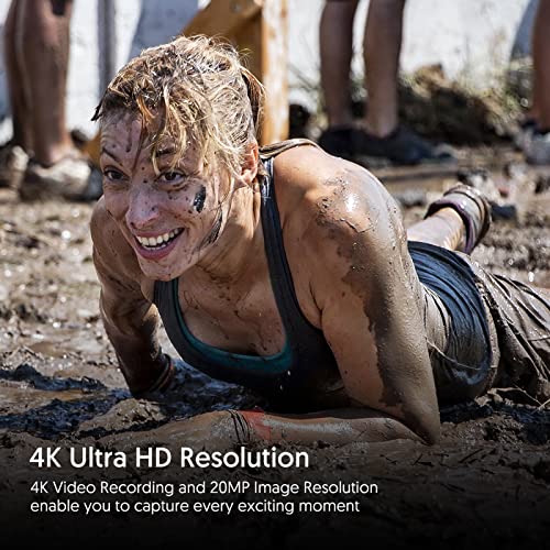 4K Action Cam WiFi, 40M Unterwasserkamera Camcorders, 20MP Foto Sports Helmkamera, mit 2.4G Fernbedienung, Externes… – Bild 5
