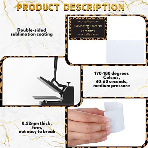 Ctosree 500 Pcs White Sublimation Metal Business Card Blanks 0.22 mm Aluminum Blanks Name Card 3.39 x 2.13 Inch Thick Aluminum Alloy Sublimation Cards for Office Business Blank DIY Printing Engrave by Ctosree - Image 3