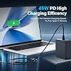 Cargador Rápido USB-C de 45W para Steam Deck/OLED y Nintendo Switch 2 | Adaptador de CA PD 3.0 con Cable de 2 Metros, Compatible con Base Steam Deck, ASUS ROG Ally, MacBook Pro, Soporta Base TV Consolas PS 8