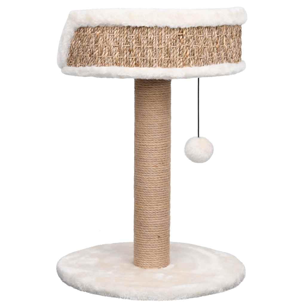 Drapak dla kota z drążkiem do drapania 49 cm, beżowy, z trąbką