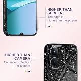 Yichxu Etui na telefon komórkowy do Xiaomi Redmi 15C 4G/5G (EU), błyszczące serce, silikonowe, TPU, odporne na uderzenia, etui typu bumper, błyszczące, ultra cienkie, odporne na zarysowania, czarne