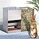 MOGOULUA 2 in 1 Heuraufe Kaninchen Edelstahl Futterspender Heu Kaninchen mit Katzentoilette Wasserflasche Futternäpfe für Hamster Edelstahl Hasenfutterautomat Heuhaltergestell für kleine Haustiere