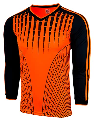 Boy's Goalkeeper Soccer Jersey, Padded Goalie Shirt with Sponge Protector Youth Sizes (Youth Large...