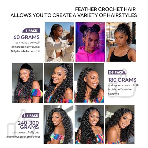 Deep Wave Crochet Human Hair 18inch 60g Human Crochet Hair for Black Women - image 7