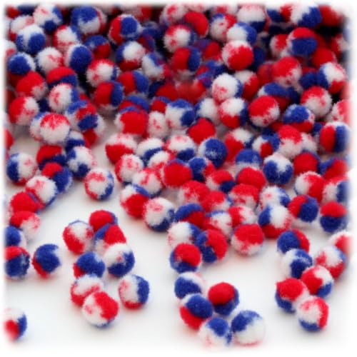 The Crafts Outlet 100-Piece Multi Purpose Pom Poms, Acrylic, 7mm/0.28-inch, Round, White