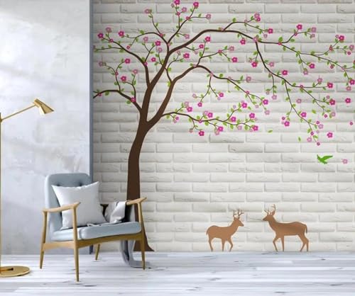 Papier peint mural 3d fleurs pour masquer et sublimer un mur abîmé - 5