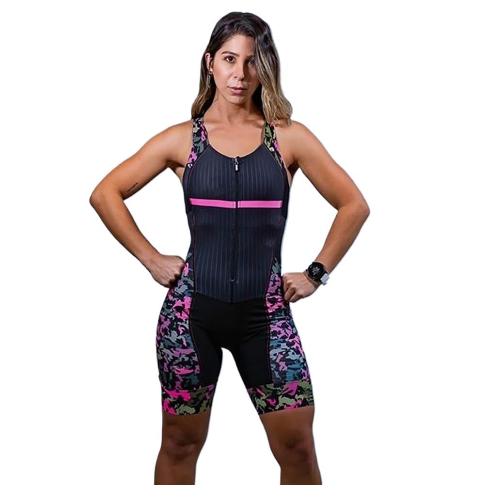 Vêtements de cyclisme for femmes Combinaison sans manches Vêtements Vêtements de vélo costume Triathlon Sports Skinsuit avec poches Gel 9D Tampon