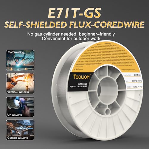 Image of TOOLIOM E71T-GS 0.035 inch Gasless Flux Core Welding Wire 10LB