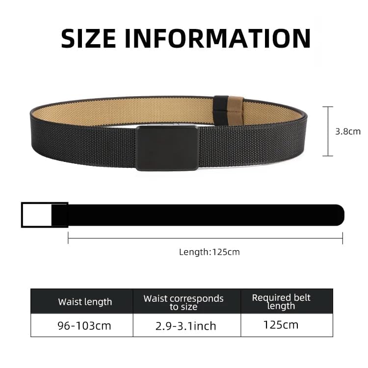 Reversible 2 Color Double Sided Canvas Rotating Buckle Belt 125cm (36"-42")4