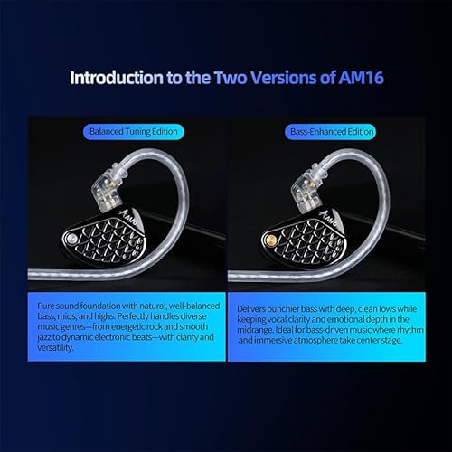 KZ AM16イヤモニ 有線イヤホン インイヤーモニター ゲーミングイヤホン 16BAドライバー 音質の向上/精密分周技術/メタリックCNC加工/力強い低音/中音域のボーカルの明瞭さ/深みのあるクリアな低音リズムと没入感あふれる雰囲気（低周波強化、マイクなし）