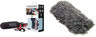 RØDE VideoMic On-camera Shotgun Microphone with High-pass Filter and Pad for Filmmaking, Content Creation and Location Recording & windscreen DeadCat GO for VideoMic GO with faux fur cover