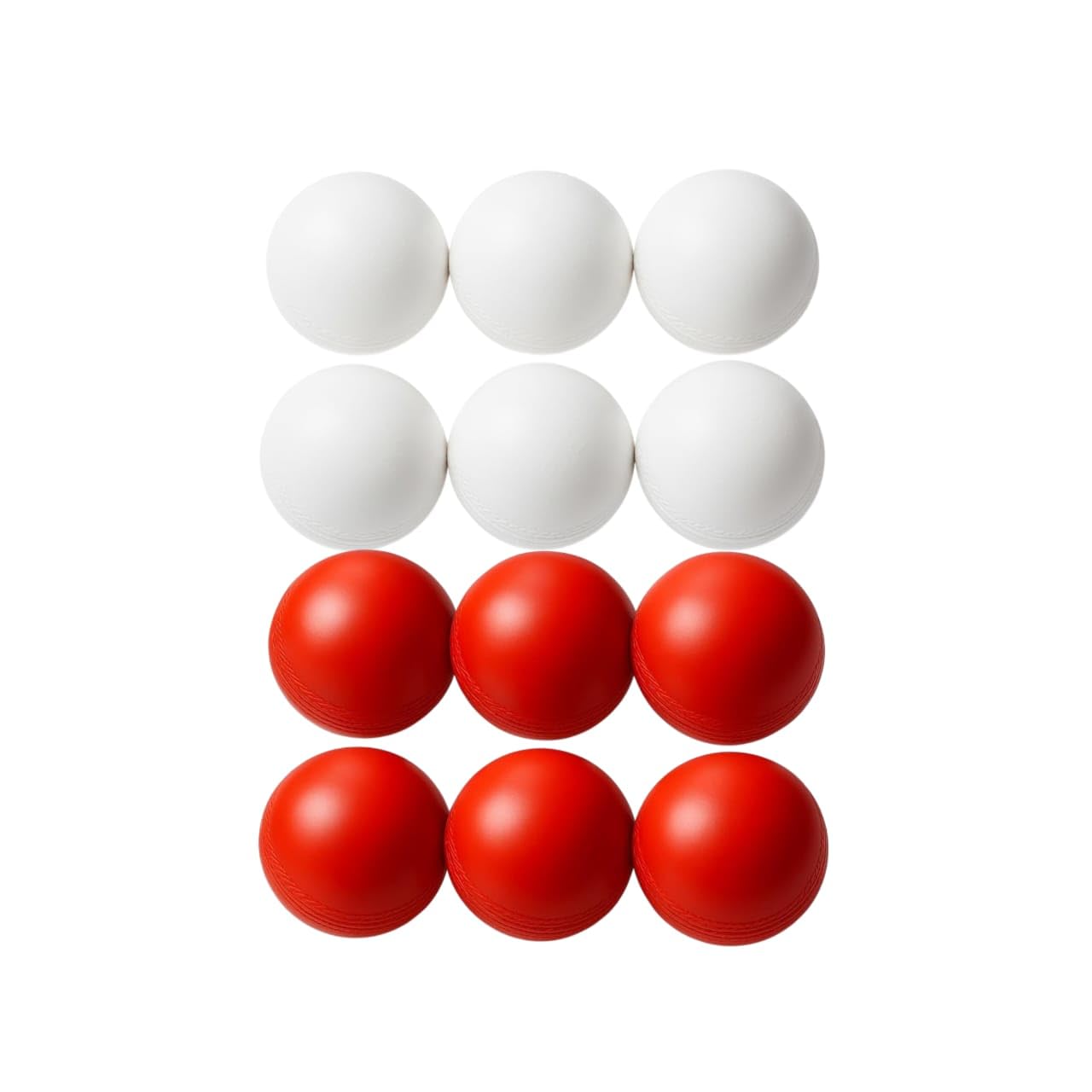 flyer choice of champion 60 gram plastic cricket training, practice, match & drill ball, white/red balls for cricket for indoor and outdoor game (pack of 12 balls)