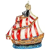 Old World Christmas Ornaments Pirate Ship Glass Blown Ornaments for Christmas Tree