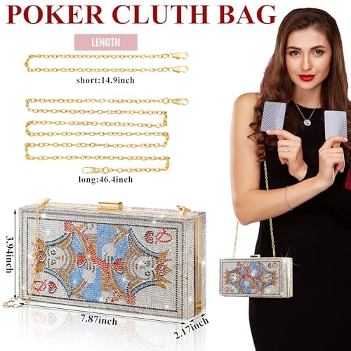 4 Pcs Queen Costume Accessories Poker Card Evening Clutch Heart Crown Earring Necklace Halloween Heart Queen Costume3