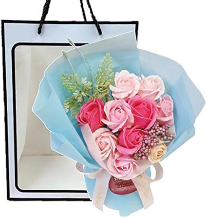 Amazon ソープフラワーブーケ New11カラーソープブーケ ピンクミックス 袋付 花束 母の日 敬老の日 クリスマス 誕生日 記念日 お祝い プレゼント ギフト お見舞い 還暦 退職 女性 贈り物 花束 オンライン通販