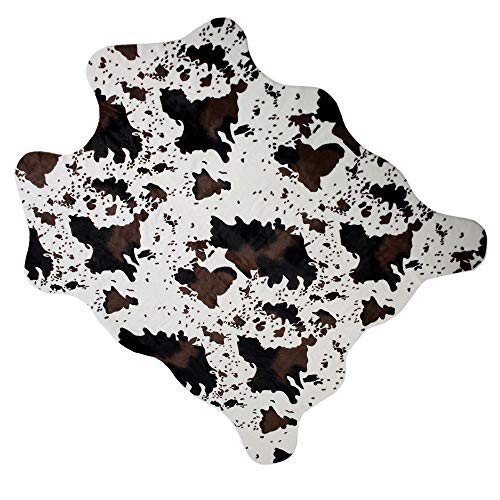 Image of MustMat Cow Print Rug Faux Cute Cowhide Rug for Kids Rooms/Living Room 5x4.4 Feet