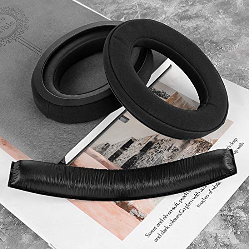 Geekria Lamy Velour Almohadillas Auriculares + Almohadilla Banda de Cuero Compatibles con Sennheiser HD380 PRO, HD380, PC350, Game Zero Rep. Piezas (Negro) miniatura 6