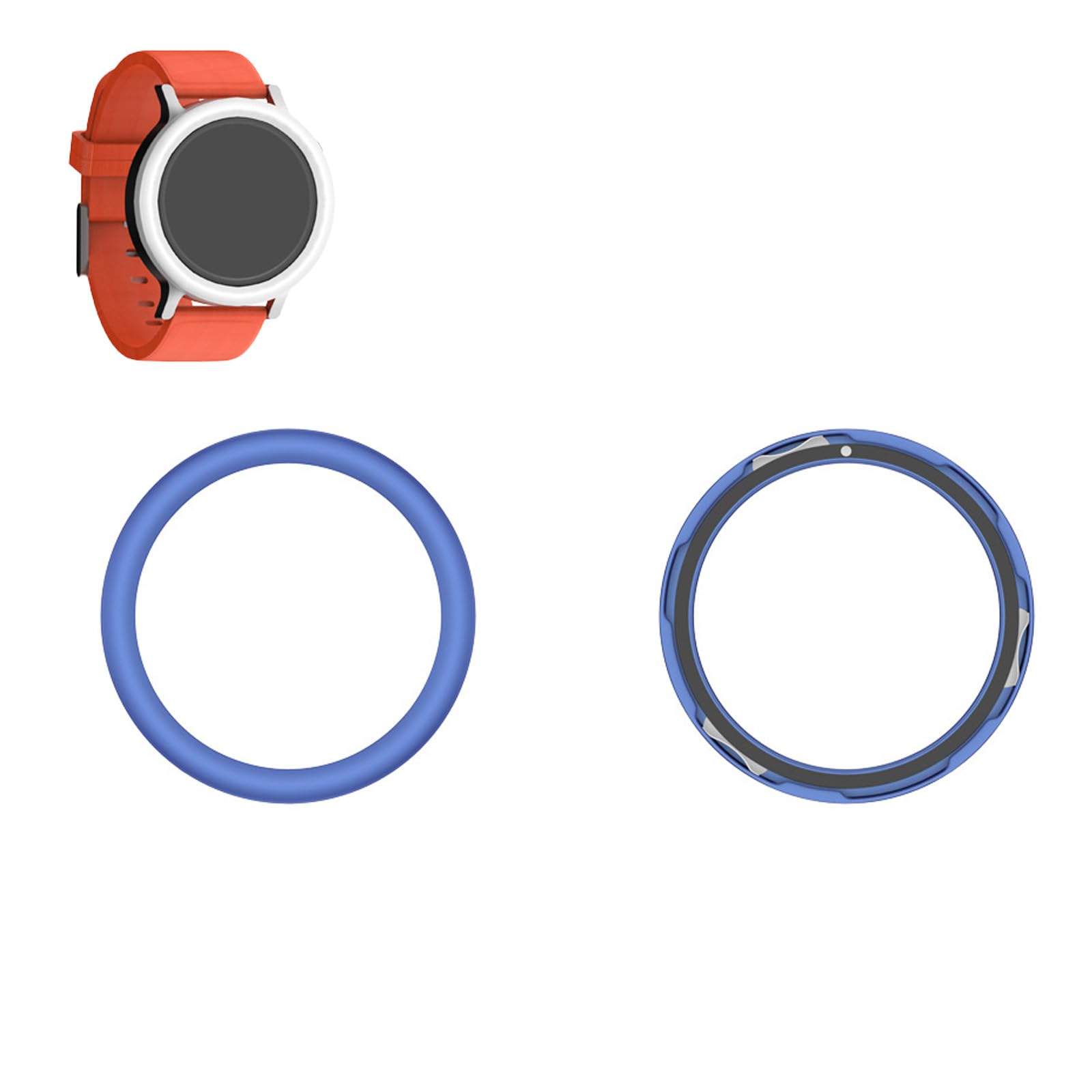 Watch Bezel Ring for Nothing CMF Watch Pro 2 Circular Arc style Anti Scratch Anti Collision Stainless Steel Solid Color Modern Stylish Adhesive Cover Watch Accessories Replacement Hard Shell Blue