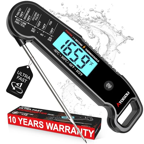 Atogou Instant Read Meat Thermometer Waterproof Digital