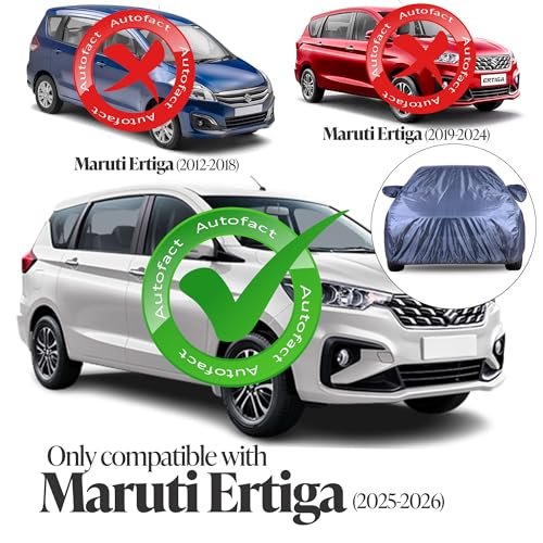 Image of Autofact Premium Car Cover for Ertiga 2025-2026 | All Weather Water-Resistant Full Body Car Cover | Light-Weight Triple-Stitched Outdoor Shield with UV Protection, Dustproof & Heat-Resistant