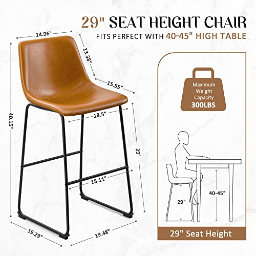 image for Furmax Bar Stools 29 Inches Bar Height Stools Set of 2, Dining Chairs,