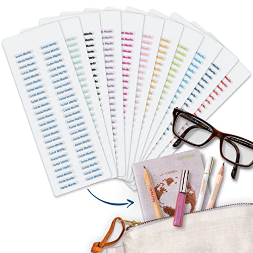 Super petites étiquettes autocollantes personnalisable (XS) - transparent - Taille : 2 x 0,4 cm - Bienmarquer, pour marquer les petits objets (écouteurs, clés USB.) (Transparent) Cover