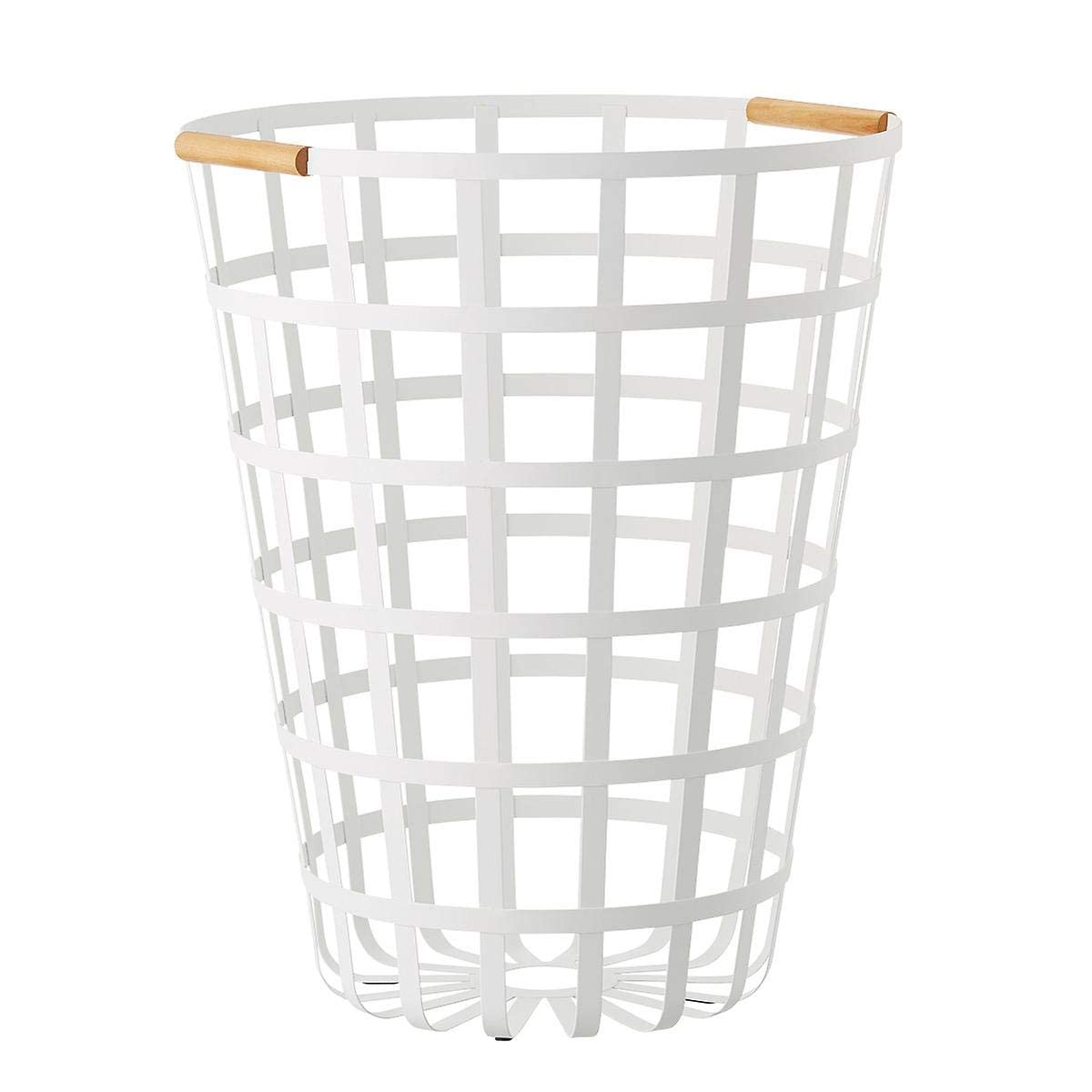INDIAN DECOR Metal Laundry Basket/Laundry Bin (White, Standard Size)-image-38