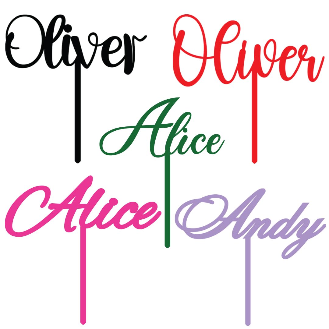 Personalised Name Acrylic Cake Topper – Custom Birthday Party Decoration, Reusable & Food Safe