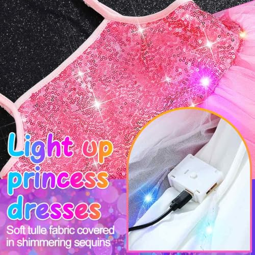 Nicute Princess Dresses Light Up Sparkly Sequin Tulle Dress Glow Birthday Party Prom Outfit for Women4