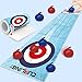 Tabletop Curling Game, Portable Curling Board Games for Kids and Adults, Fun Interactive Educational Competitive Family Game, with 6 Curling Balls, Roll Up Compact Storage