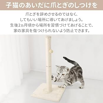 Amazon | iimono117 猫 爪とぎポール 爪研ぎポール 麻【高さ70cm